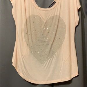 Lock & Love Pink Sparkly Heart Blouse